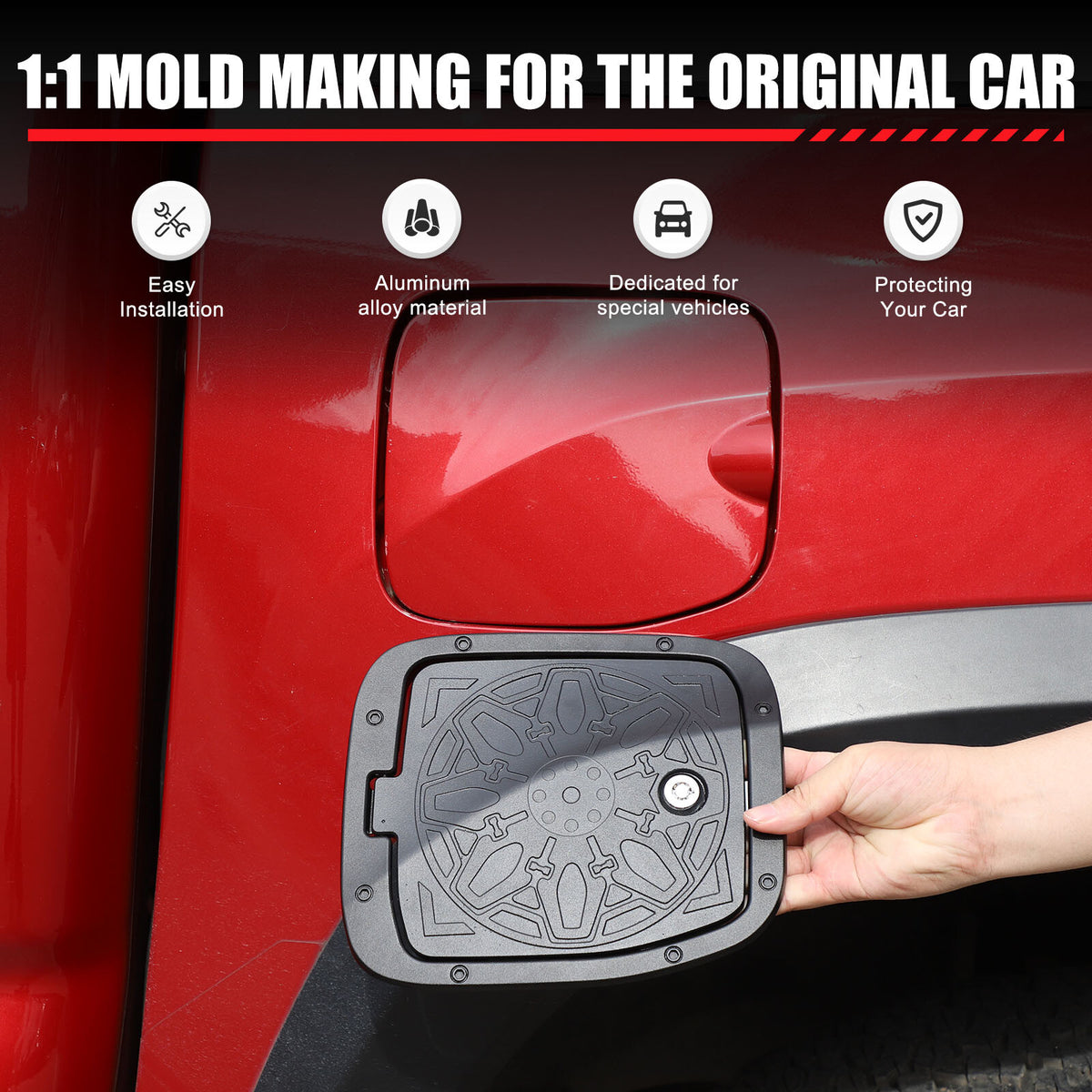 Door Fuel Tank Cover With Lock Gas Cap Tank Trim For Toyota Tacoma 2016-23 21