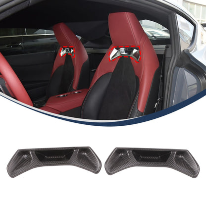Matte Real Carbon Fiber Seat Back Trim Cover For Toyota Supra A90 2019+ 3