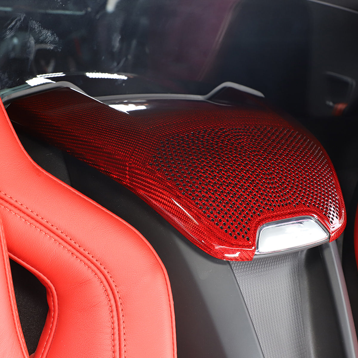 Real Carbon Fiber Rear Speaker Upper Trim Cover For Corvette C8 Coupe 20-26 16