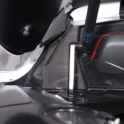 Real Dry Carbon Fiber Rear Window Corner Cover Trim Frame For Corvette C8 20-26 9
