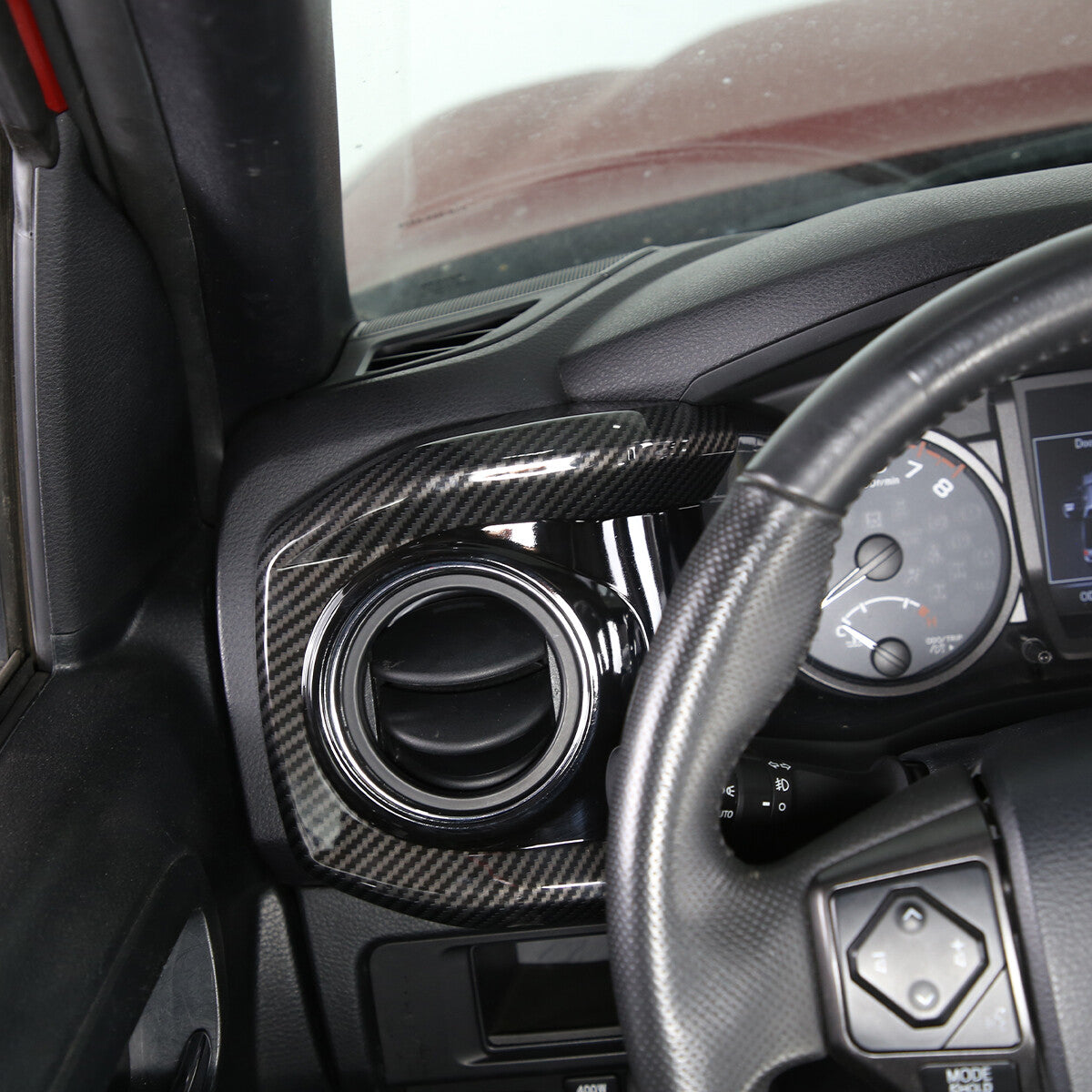 ABS Carbon Dashboard U Shape Air Vent Outlet Cover trim For Toyota Tacoma 16-23 3