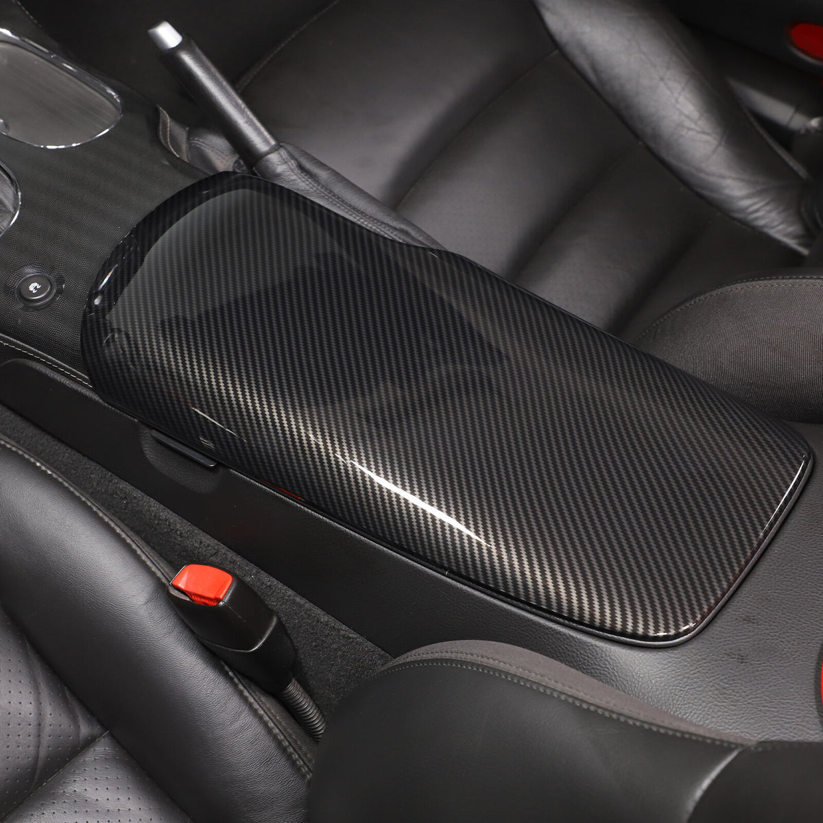 Carbon Fiber ABS Center Console Armrest Box Cover For Corvette C6 2005-2013 4