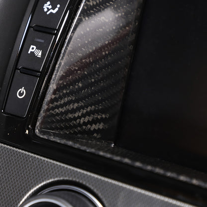 Real Carbon Fiber Touch Display Navigation Screen Cover For Jaguar F-TYPE 13-18 13