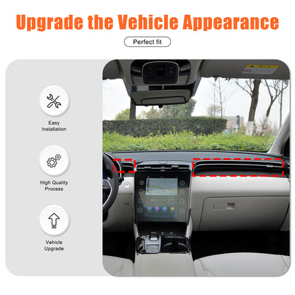 Glossy Black Center Console Air Vent Trim Strip For Hyundai Santa Cruz 2022+ US 17