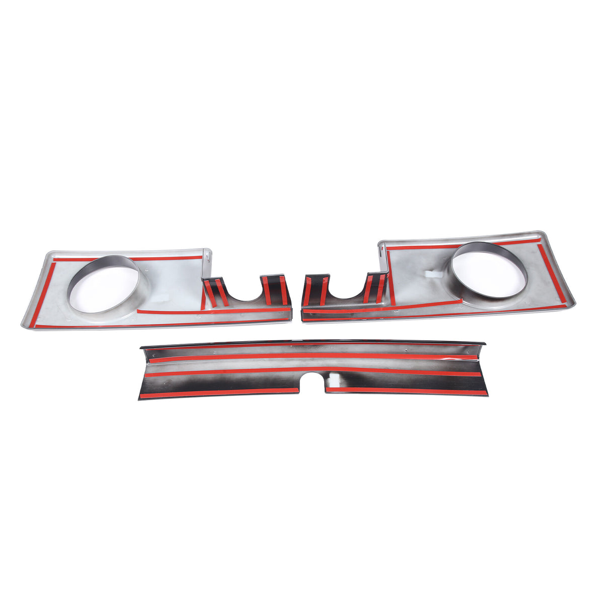 3PCS Glossy Black Front Bumper Side Lamp Trim Cover Trim For Hummer H2 03-09 US 5