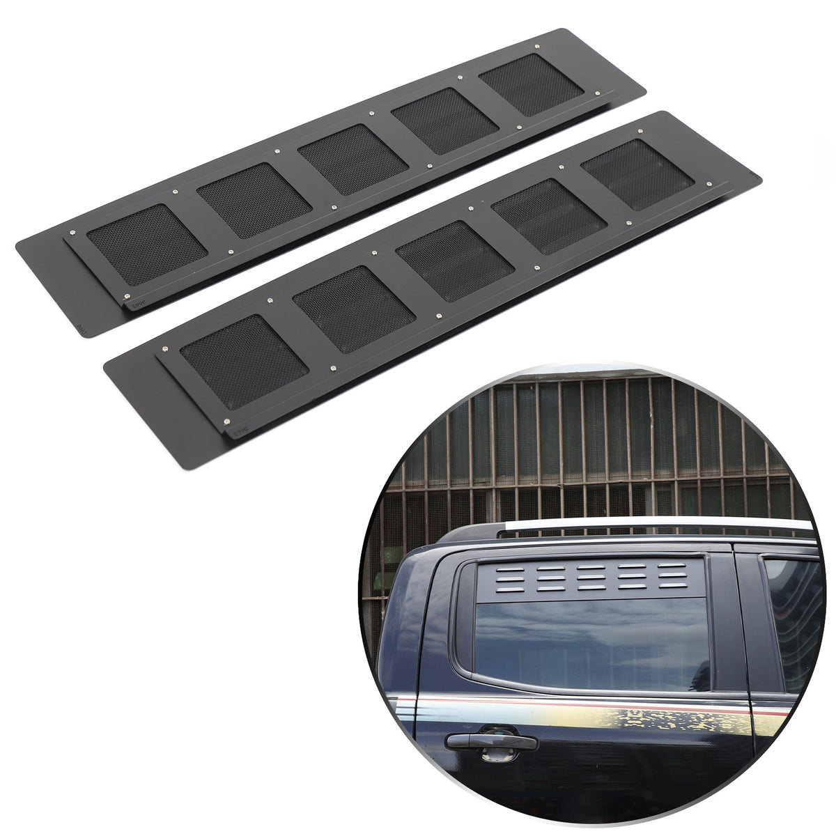 Aluminum Rear Door Window Louver Air Vent Panel Trim For Ford Ranger T7 15-22 US 24