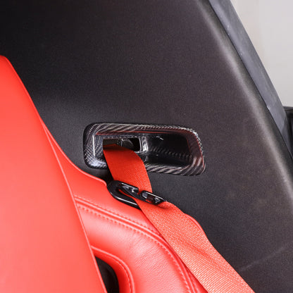 Real Carbon Fiber Seat Safety Belt Button Cover Trim For Corvette C8 20-26 US 8