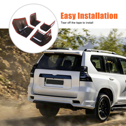 Smoked Black Tail Light Lamp Cover Trim For Toyota Land Cruiser Prado 2018-22 5