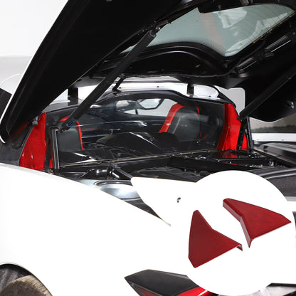 Red Real Carbon Fiber Rear Window Corner Panel Cover Trim For Corvette C8 20-26 3