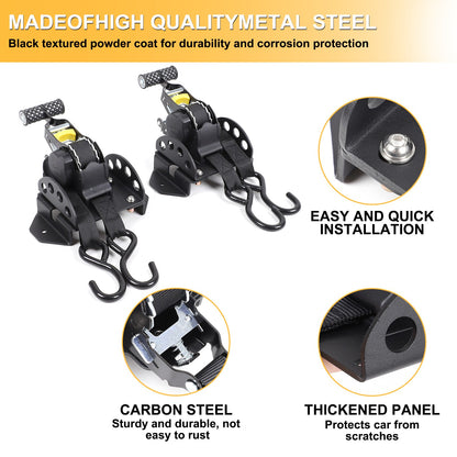 Retractable Truck Bed Tie-Down Ratchet Straps For Toyota Tacoma/Tundra US 3