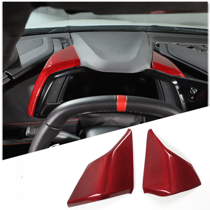 Red Real Carbon Fiber Interior Full Decor Cover Trim Kit for Corvette C8 2020-25 - Variants 6-10 2