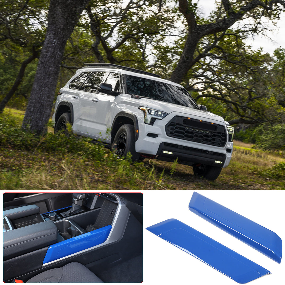 ABS Blue Car Center Panel Trim Interior Accessories For Toyota Tundra 2022-2026 - Variants 11-14 13