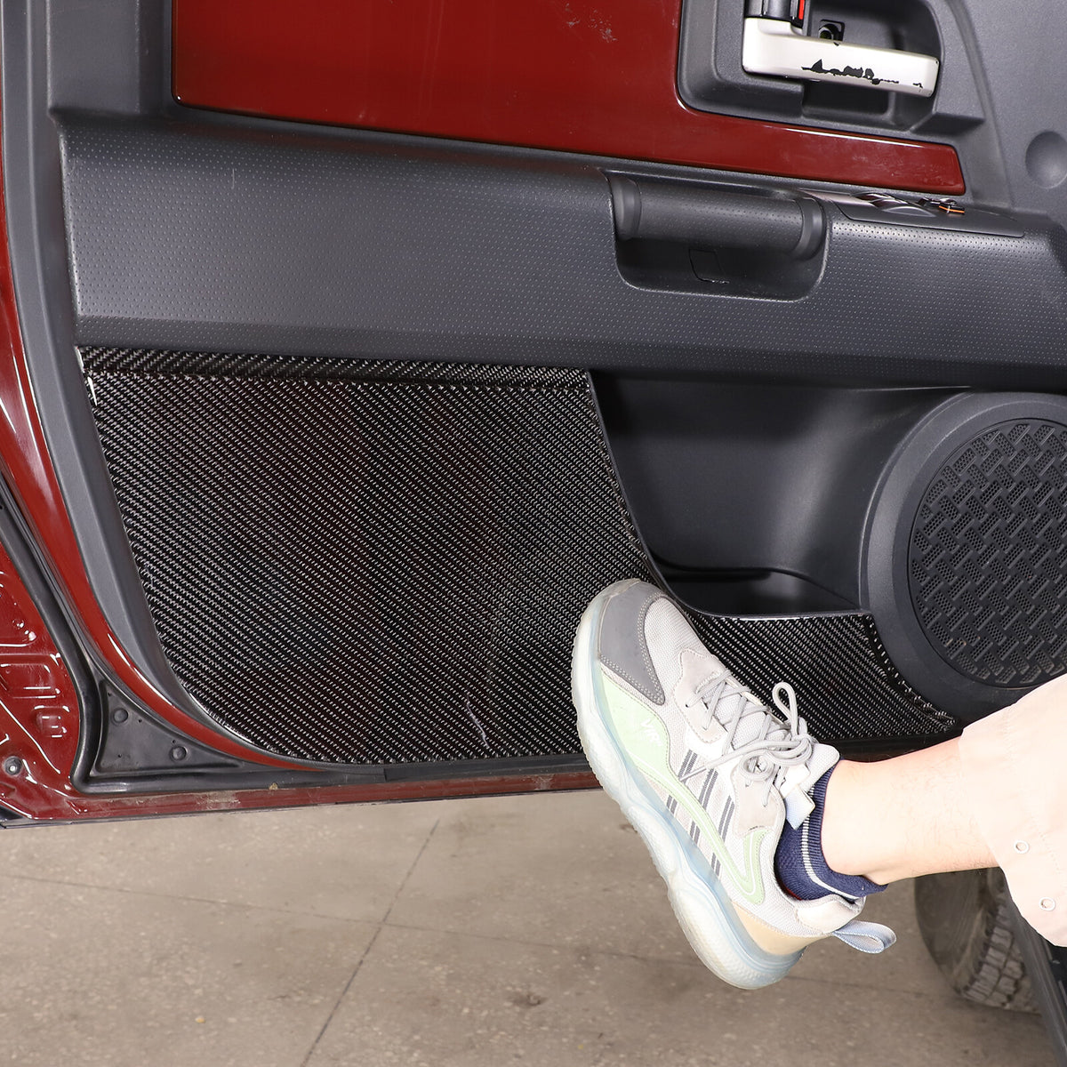 Carbon Fiber Front Door Anti-kick Panel Sticker For Toyota FJ Cruiser 2007-2021 6