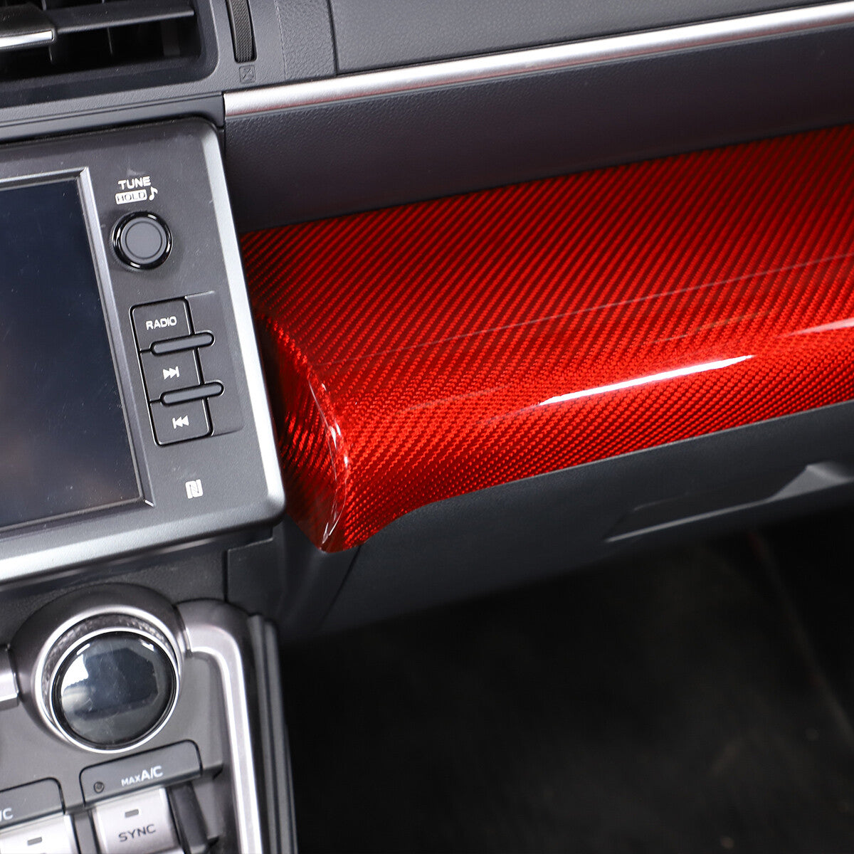 Red Real Carbon Fiber Interior Center Console Trim Set Kit For Subaru BRZ 22+ 68