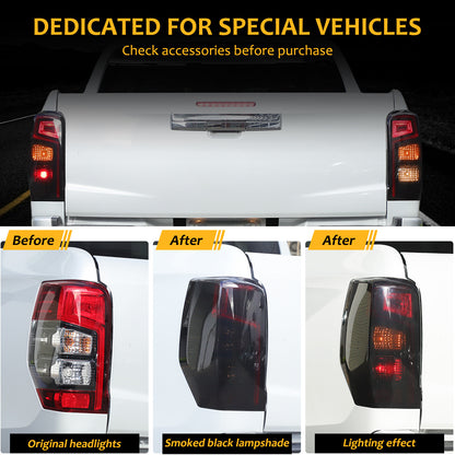 ABS Transparent Smoked Black Gray Tail Light Cover For Mitsubishi L200 2019+ 11