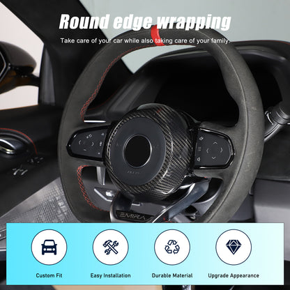 Real Carbon Fiber Steering Wheel Center Surround Cover For Lotus EMIRA 22-25 US 14