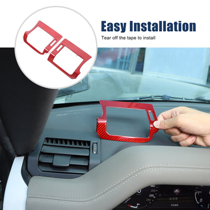 Red Real Carbon Fiber Air Vent Outlet Cover Trim For LR Defender L663 2020-24 18