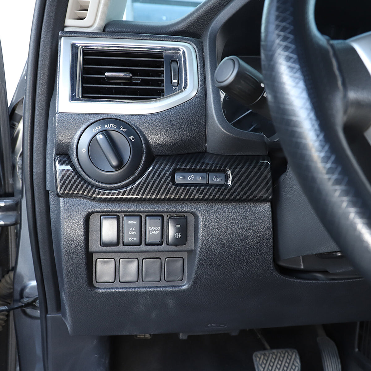 Carbon fiber Look Dashboard Center Console Trim Cover for Nissan Titan 2016-23 13