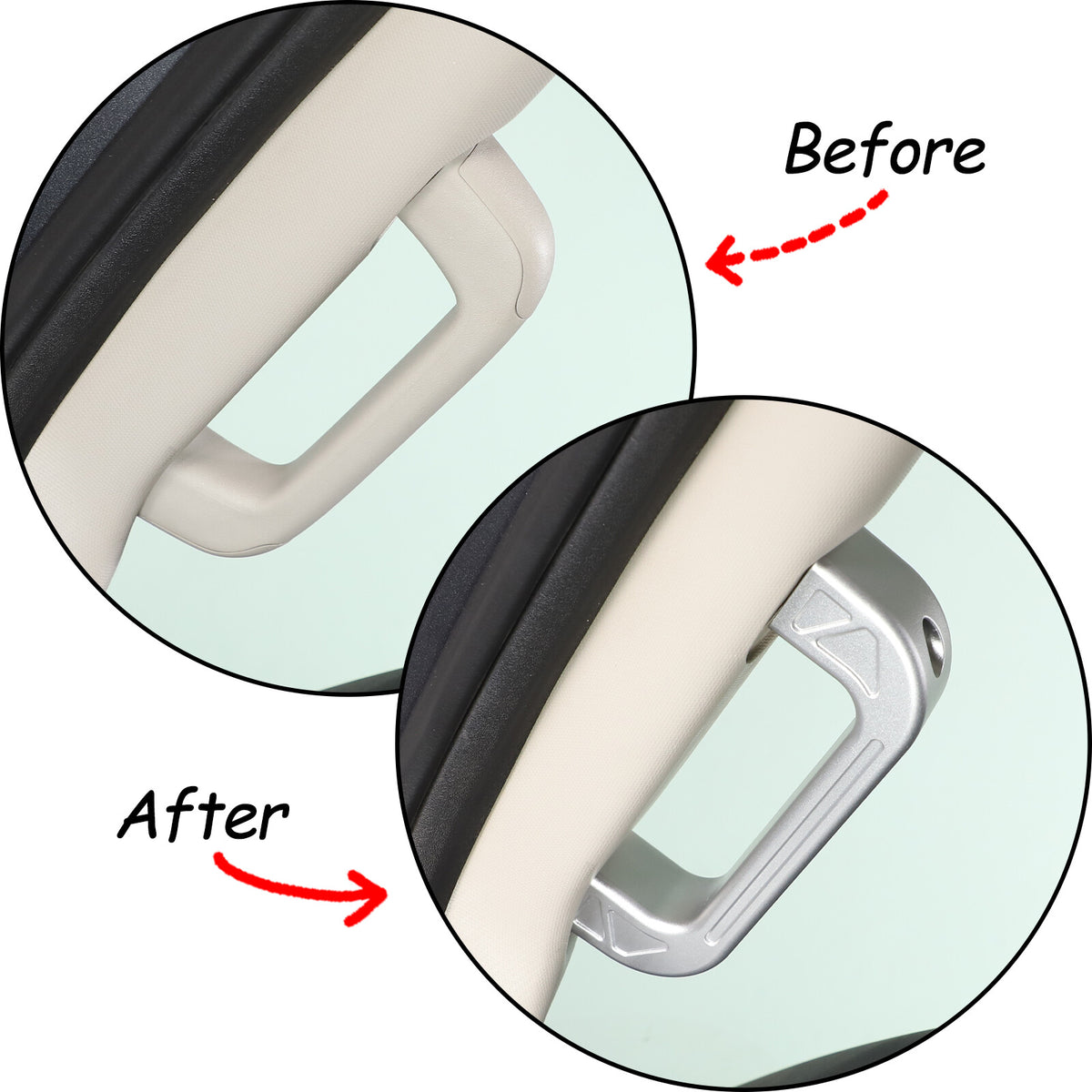Silver Interior A-Pillar Grab Handle Trim Frame For Nissan Titan 2016-2023 20
