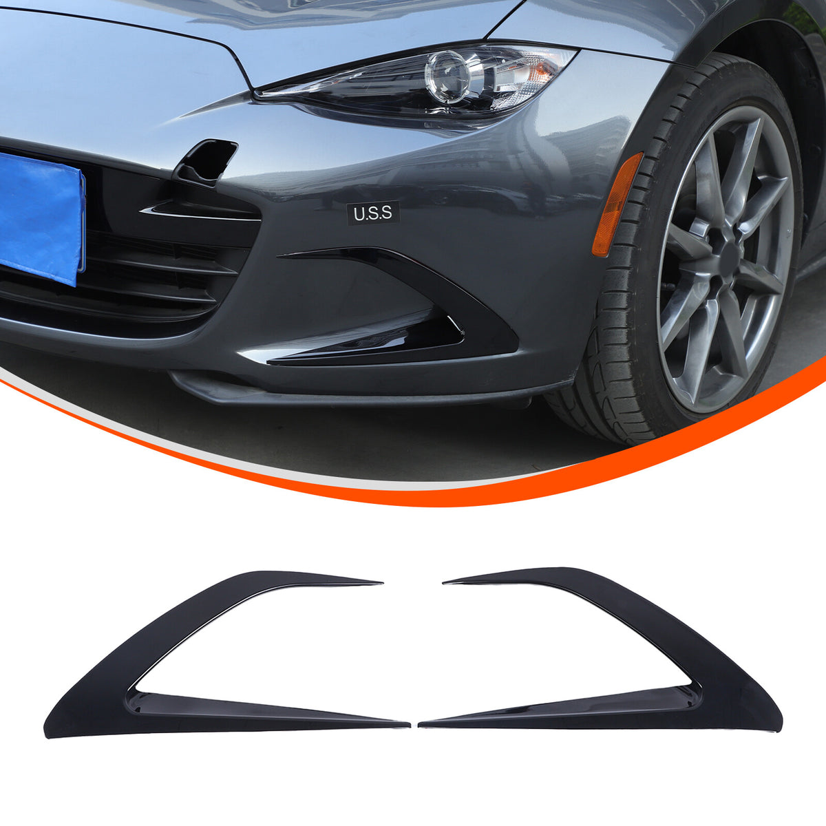 Gloss Black Front Side Vent Fin C Canards Splitter For Mazda MX-5 Miata 2016-23 5