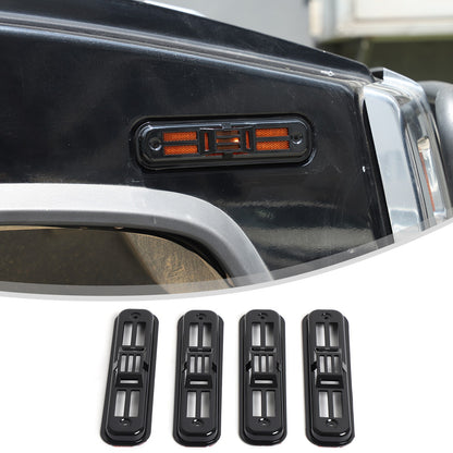 Glossy Piano Black Roof & Side Turn Signal Light Trim Set For Hummer H2 2003-09 4