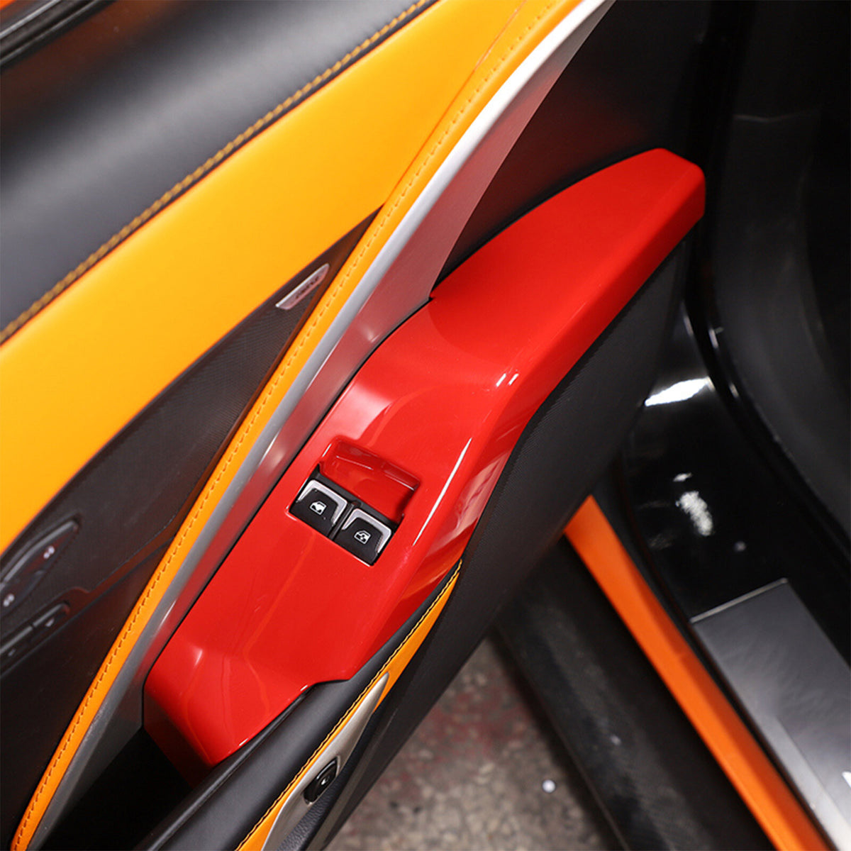 Sports Red ABS Interior Decoration Cover Trim Kit For Corvette C7 2014-19 - Styles 6-10 70