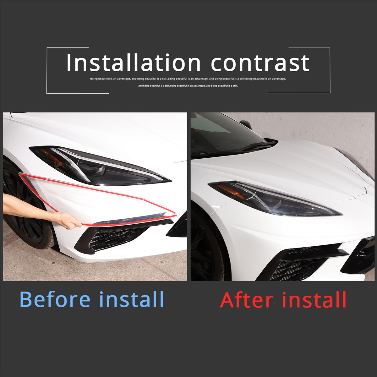 Clear Front Headlight Headlamp Lens Cover Shell Cap For Corvette C8 2020-2026 US 5