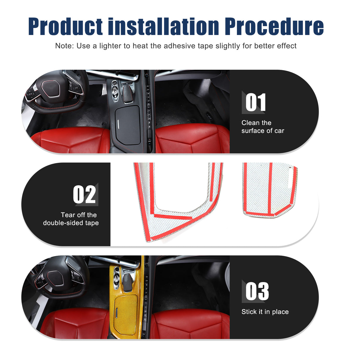 Real Carbon Fiber Center Console Gear Shift Panel Cover For Corvette C8 2020-25 16