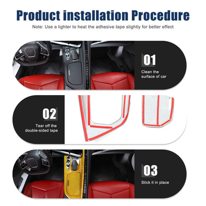 Real Carbon Fiber Center Console Gear Shift Panel Cover For Corvette C8 2020-25 16