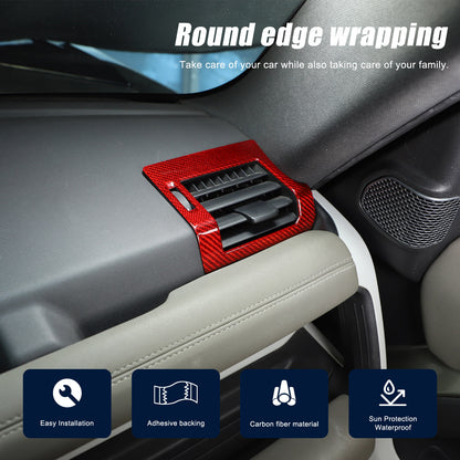 Red Real Carbon Fiber Air Vent Outlet Cover Trim For LR Defender L663 2020-24 2