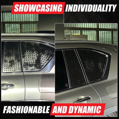 Black Aluminum Rear Triangular Window Honeycomb Panel Trim For Lexus LX J300 22+ 16