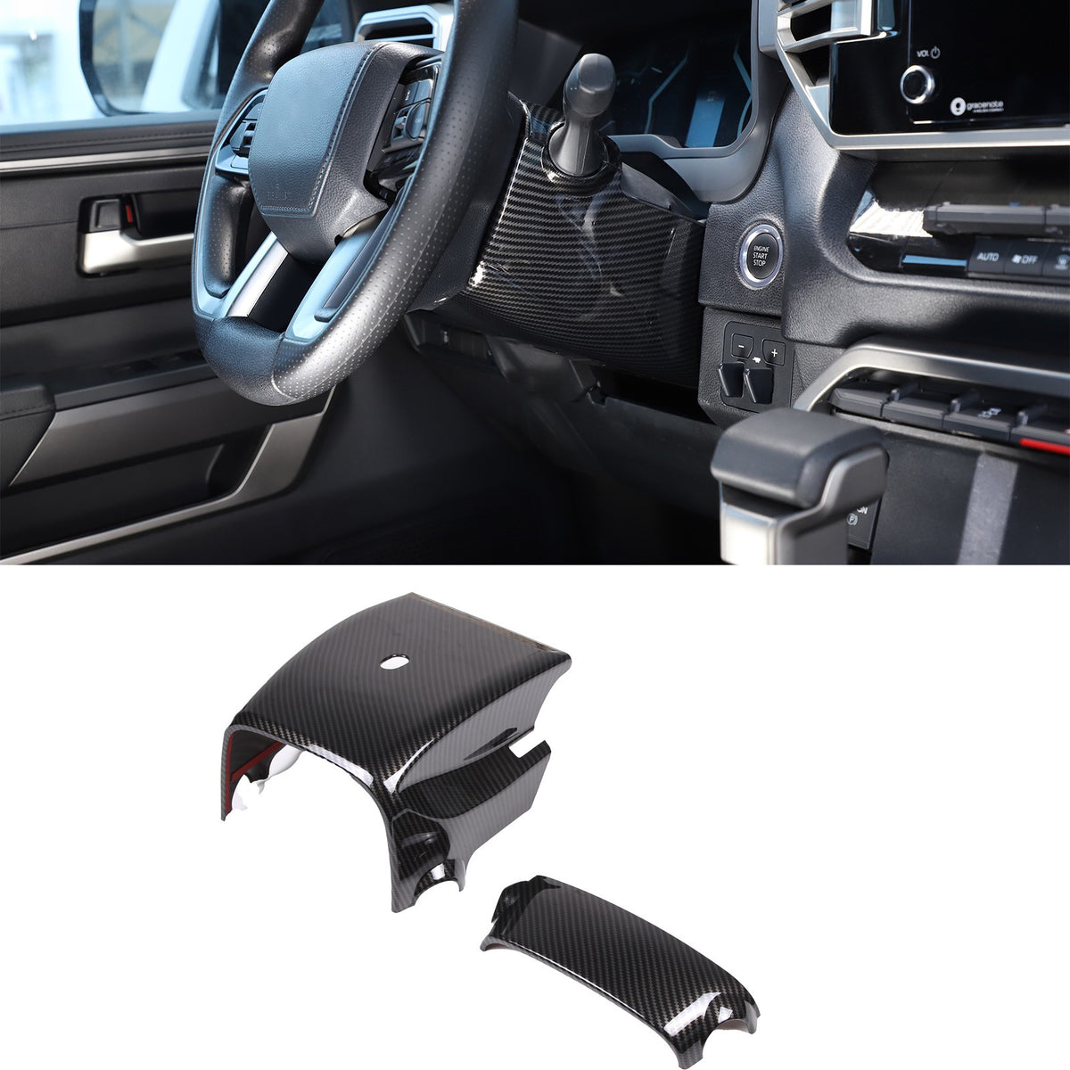 ABS Carbon Fiber Interior Set Cover Trim Kit For Toyota Tundra Sequoia SR 22+ - Styles 1-5 38