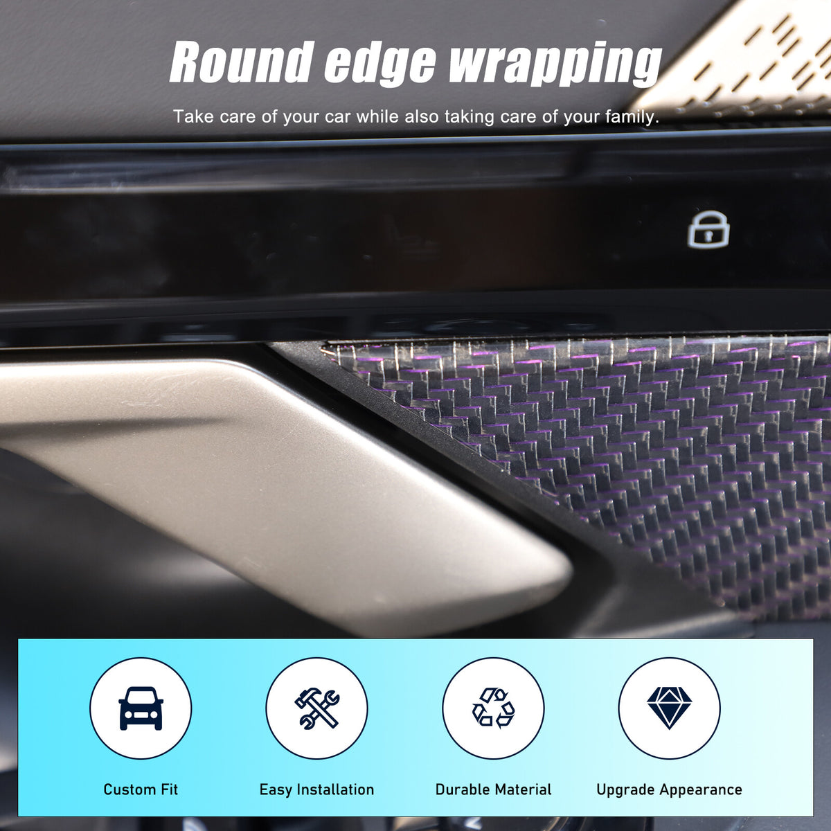 Real Carbon Fiber Interior Door Handle Panel Cover Trim For BMW 5 Series G60 24+ 13