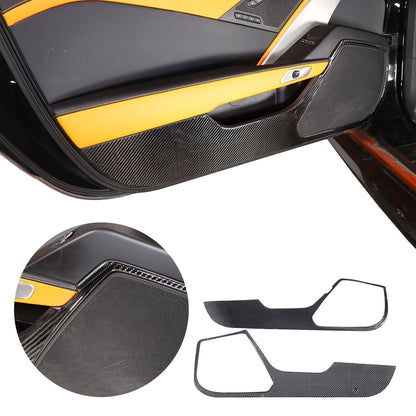 Carbon Fiber Interior Door anti-kick panel Trim Cover For Corvette C7 2014-19 US 1