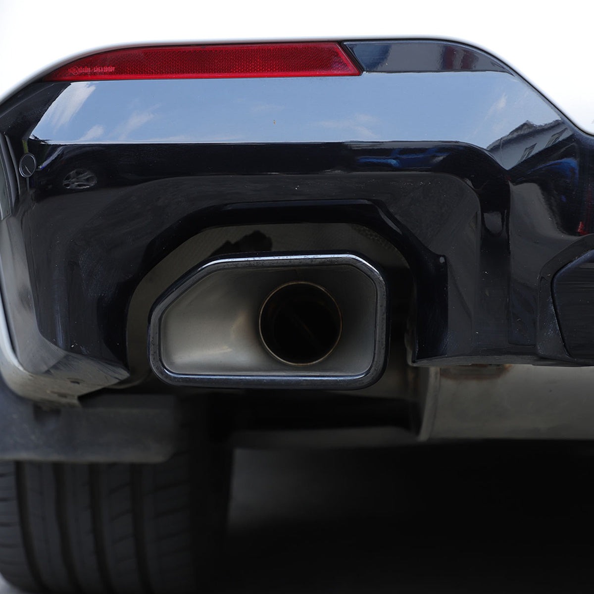 Steel Glossy Black Exhaust Tailpipe Tip Trim For BMW X3 G01 X4 G02 2022-2024 4