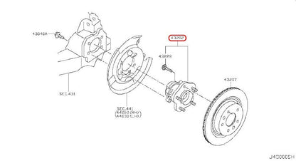 Nissan OEM Rear Wheel Hub Bearing Assembly 43202-4BA0A for X-Trail 3