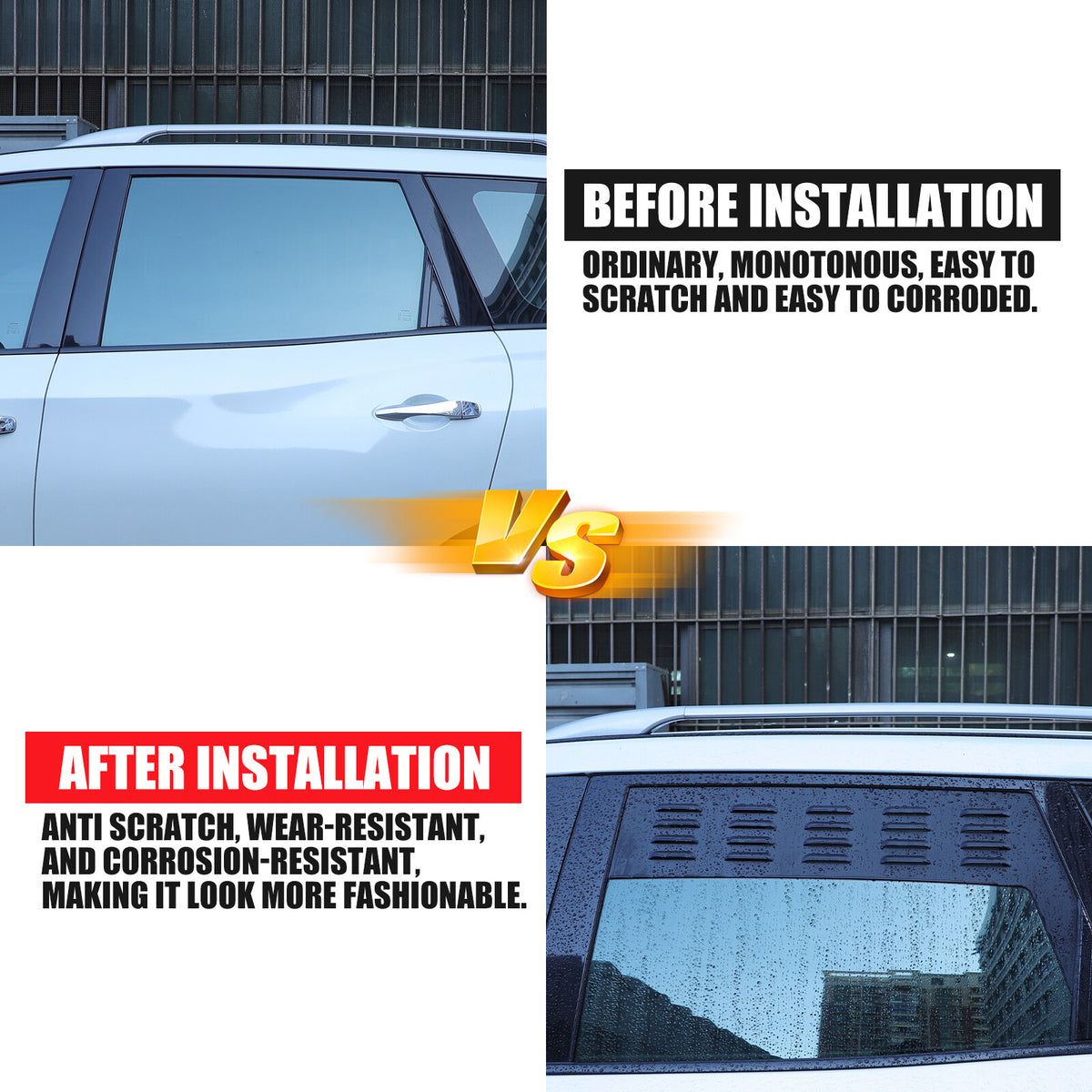 Rear Door Window Louver Air Vent Panel Trim Cover For Nissan Pathfinder 2013-18 9