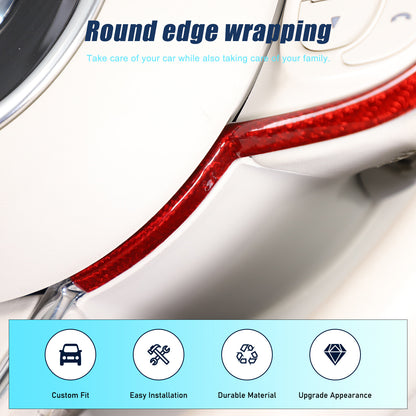 Red Real Carbon Fiber Steering Wheel Trim For Fiat 500 Abarth 595 695 2016+ 7