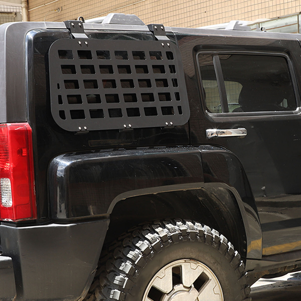 Rear Outer Side Window MOLLE Storage Flank Panel Bracket For Hummer H3 2005-2009 10