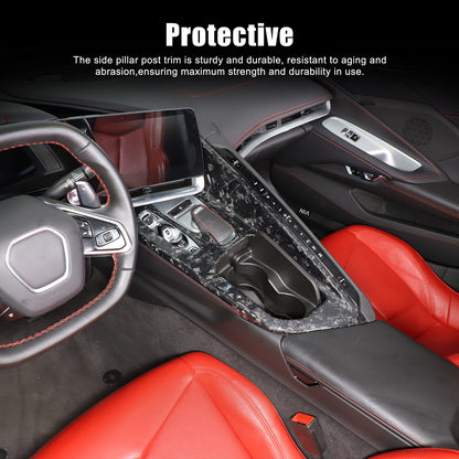 Forged Real Carbon Fiber Center Gear Shift Panel Trim For Corvette C8 2020+ 8