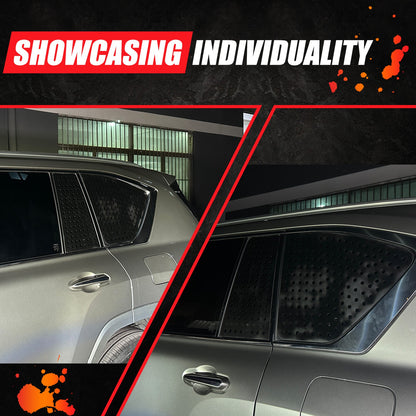 Black Aluminum Rear Triangular Window Honeycomb Panel Trim For Lexus LX J300 22+ 14