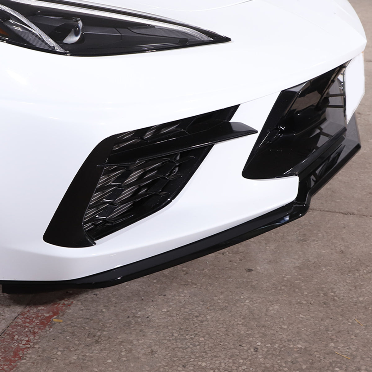 Replacement Glossy Black Front Bumper Lip Spoiler For Corvette C8 2020-2025 US 6