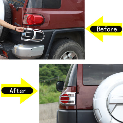 Chrome Silver Rear Tail Light Lamp Cover Trim For 2007-2014 Toyota FJ Cruiser 11