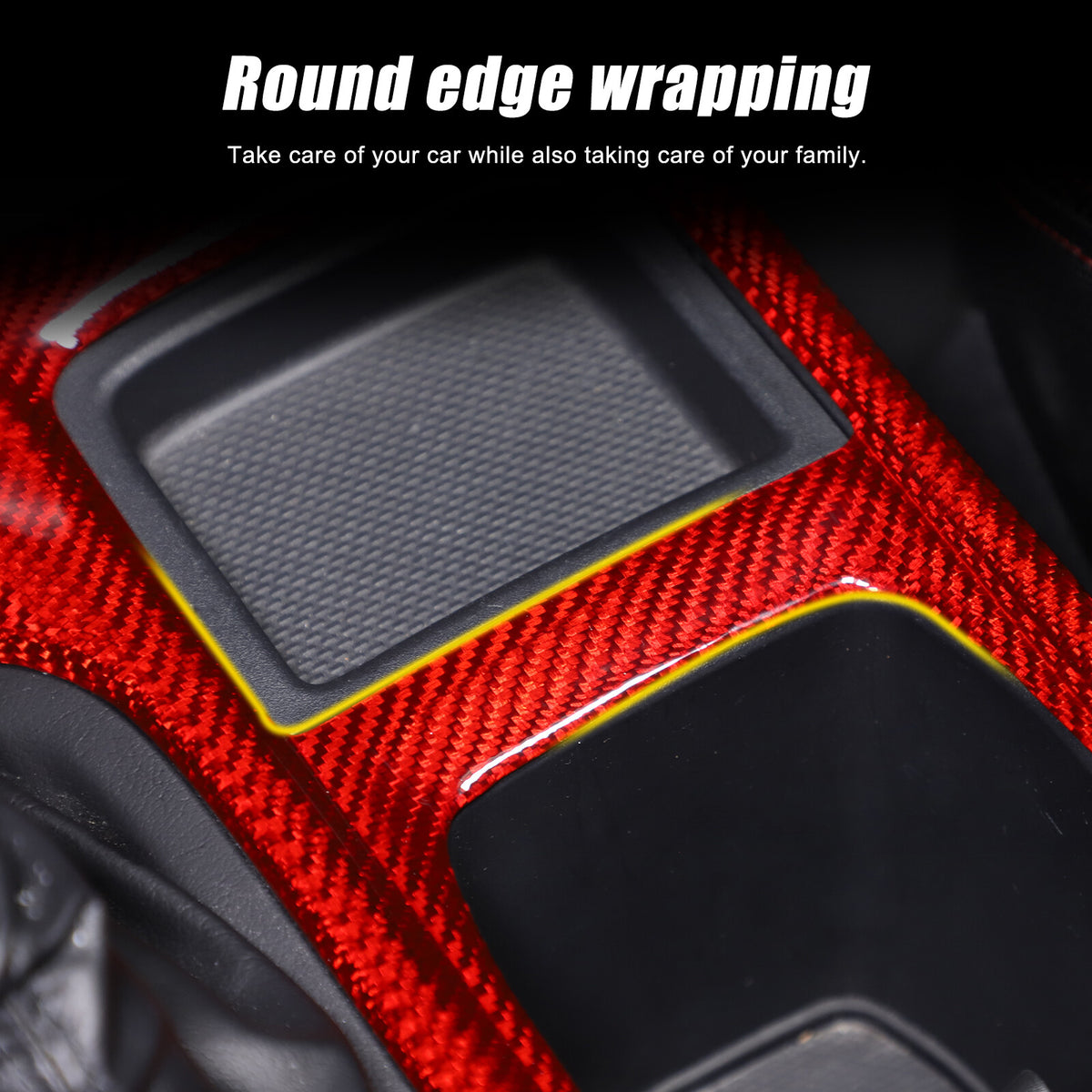 Red Real Carbon Fiber Center Console Cup Holder Trim For Subaru WRX VB 2022+ MT 11