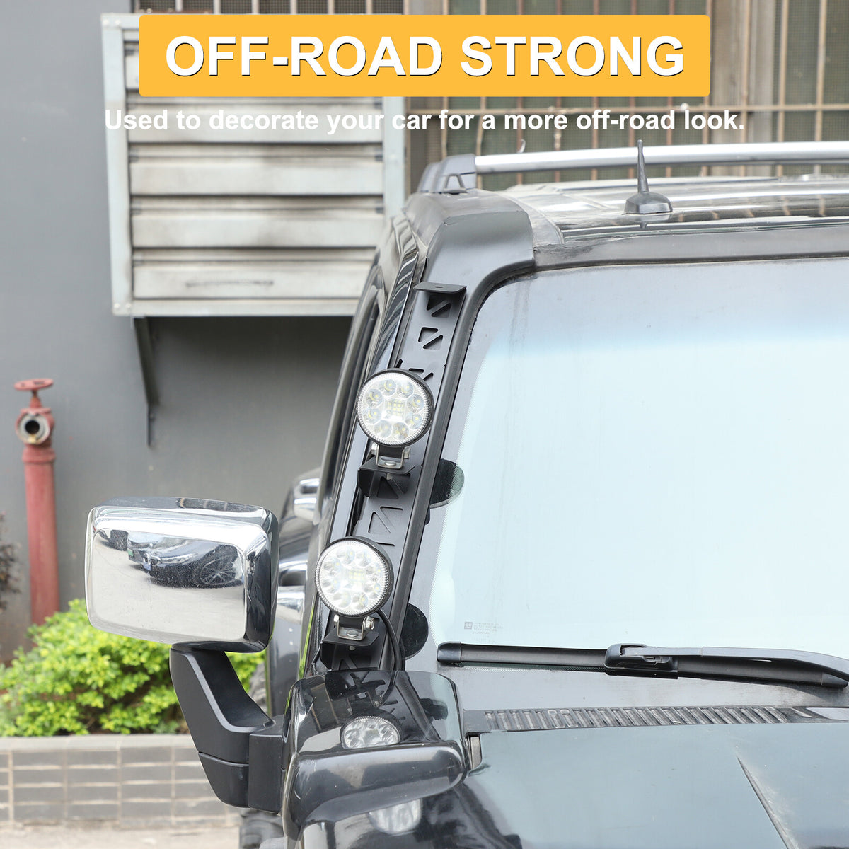 Carbon Steel A-Pillar LED Light Bar Mount Bracket For Hummer H3 2005-2009 19