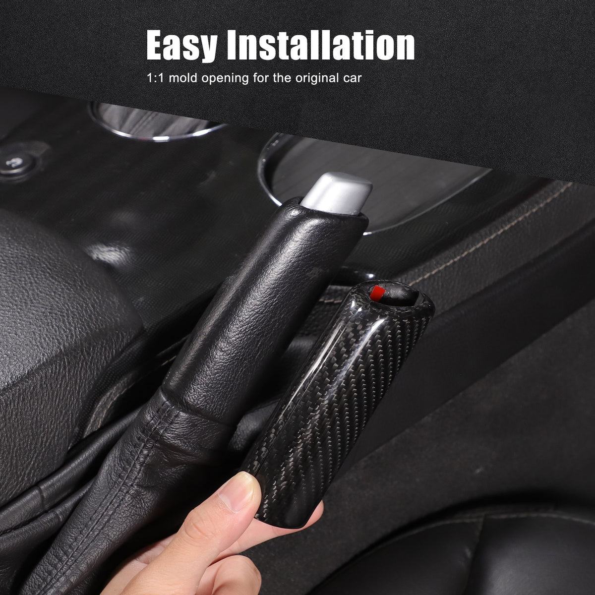 Real Dry Carbon Fiber Handbrake Lever Cover Trim For Corvette C6 2005-2013 9