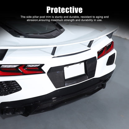 REAL CARBON FIBER Rear license plate Trim Cover For Corvette C8 Stingray Z51 11
