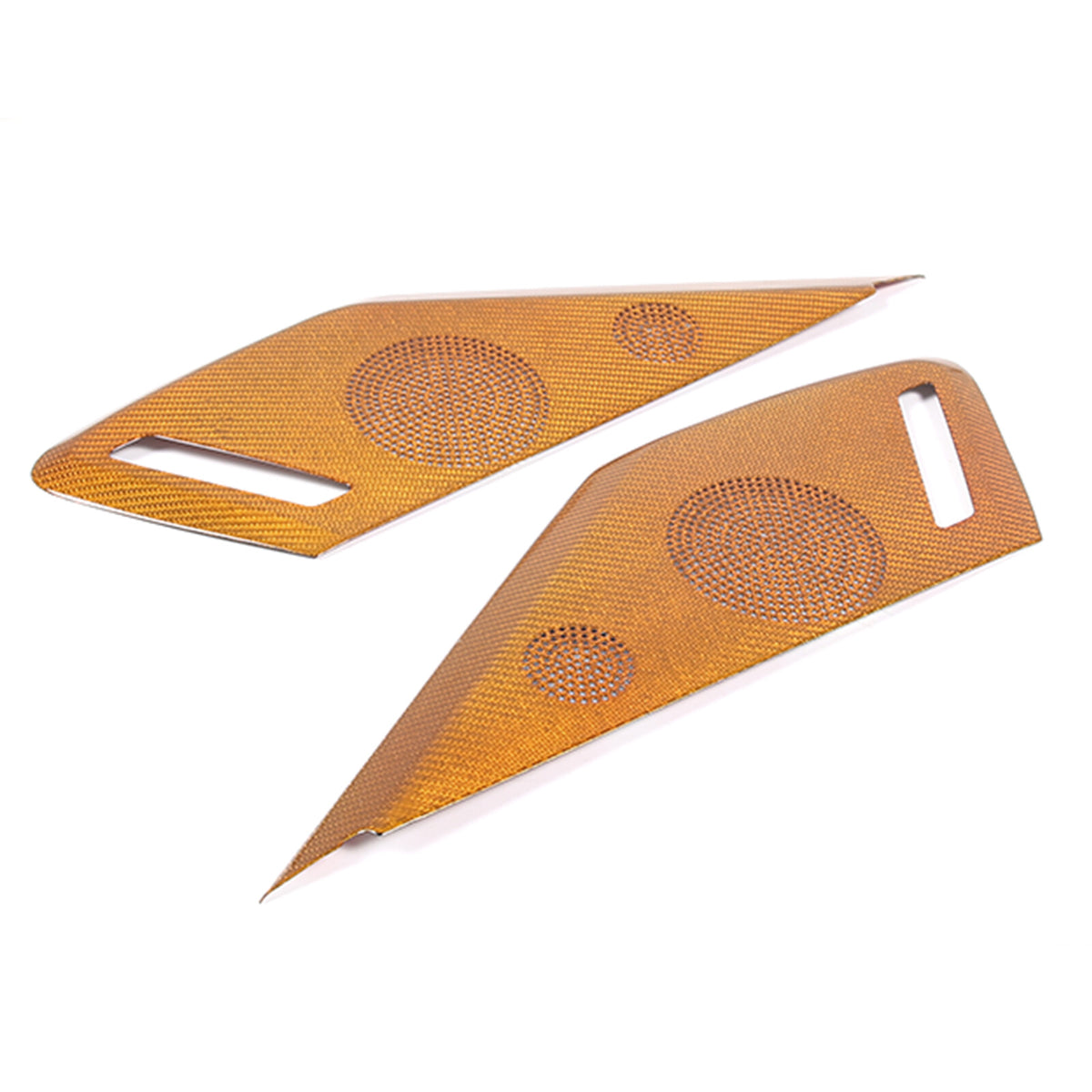 Yellow Real Carbon Fiber Inner Door Speaker Panel Cover For Corvette C8 2020-26 7