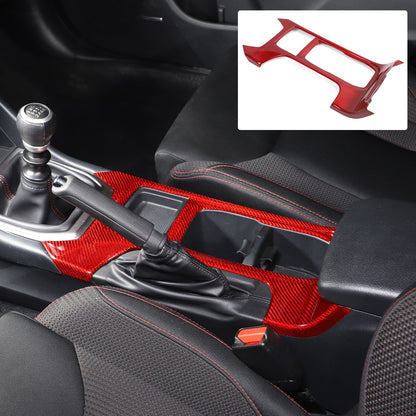 Red Real Carbon Fiber Center Console Cup Holder Trim For Subaru WRX VB 2022+ 11