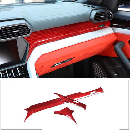 Red Carbon fiber Front Dashboard Strip Cover Trim For Lamborghni Urus 2018-23 2